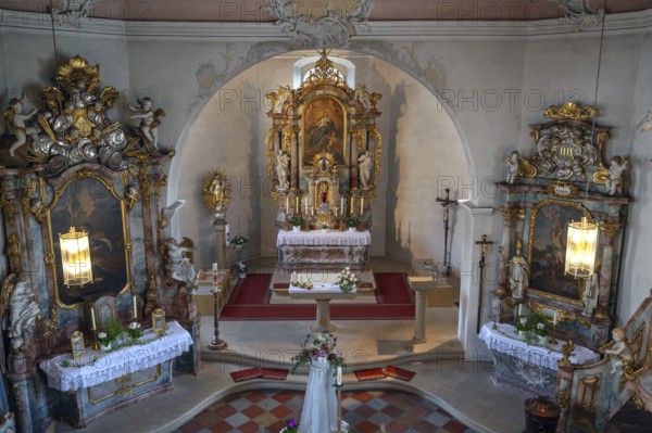 Side altars and chancel of St Wendilinus Church built between 1766 and 1769 Steinbach, Lower