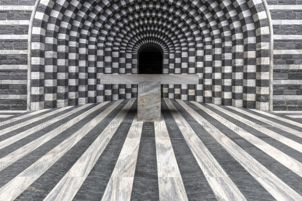 Chiesa di San Giovanni Battista, interior view, architect Mario Botta, Mogno, near Fusio,