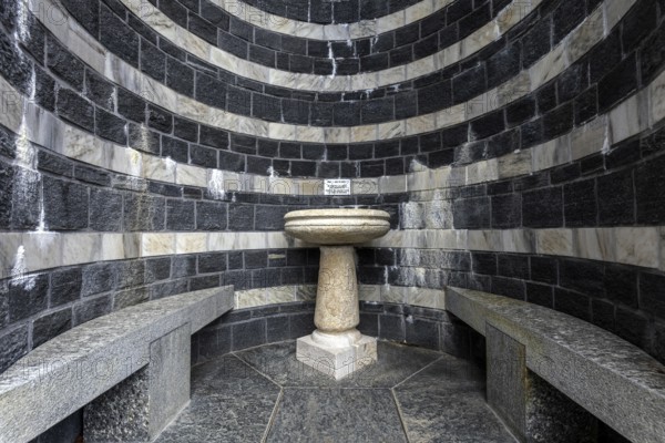 Fountain, outdoor fountain, Chiesa di San Giovanni Battista, architect Mario Botta, Mogno, near