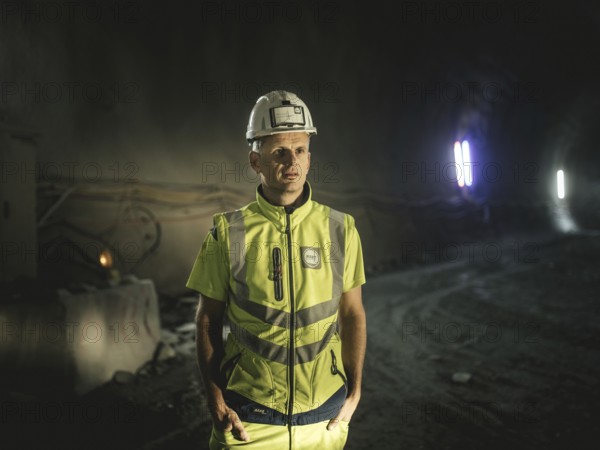 Graduate engineer (FH) Sebastian Reimann in construction lot H53, Brenner Base Tunnel, Wolf, Tyrol,