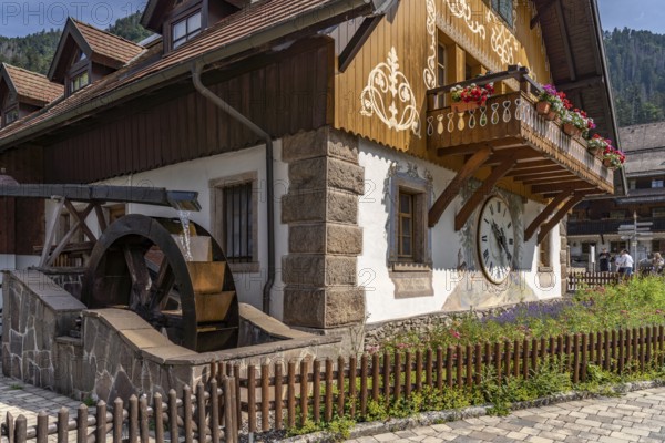 Traditional Black Forest house with mill at Hofgut Sternen near Breitnau, Black Forest,