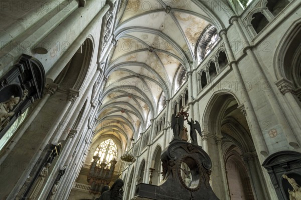 Saint-Antoine l'Abbaye labeled Les Plus Beaux Villages de France. Interior of the Abbey Church