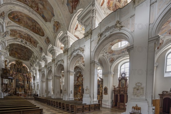 Interior of the originally Gothic hall church and in the 18th century a complete baroqueisation