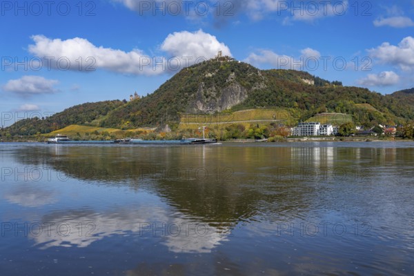 Drachenfels, a mountain in the Siebengebirge on the Rhine between Bad Honnef and Königswinter, with