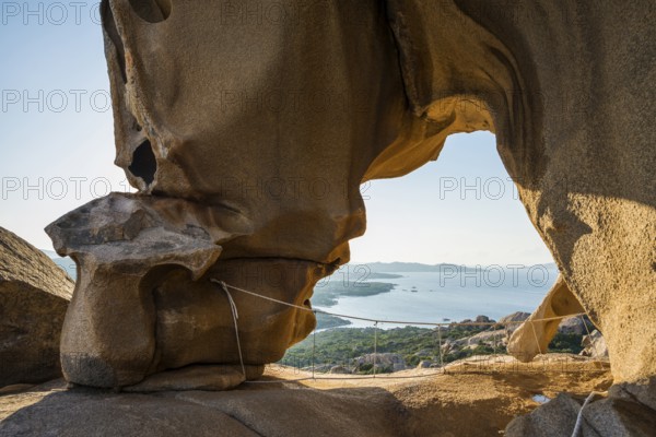 Bizarre granite rocks, Roccia dell Orso, sunset, Capo d'Orso, Palau, Costa Smeralda, Sardinia,