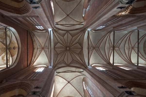 Ceiling vault of St Georgen, Gothic brick building of the 14th century, under reconstruction,