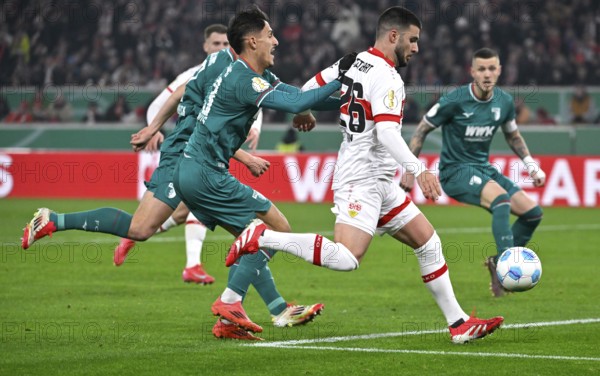 Running duel Deniz Undav VfB Stuttgart (26) Action on the ball against Dimitrios Giannoulis FC