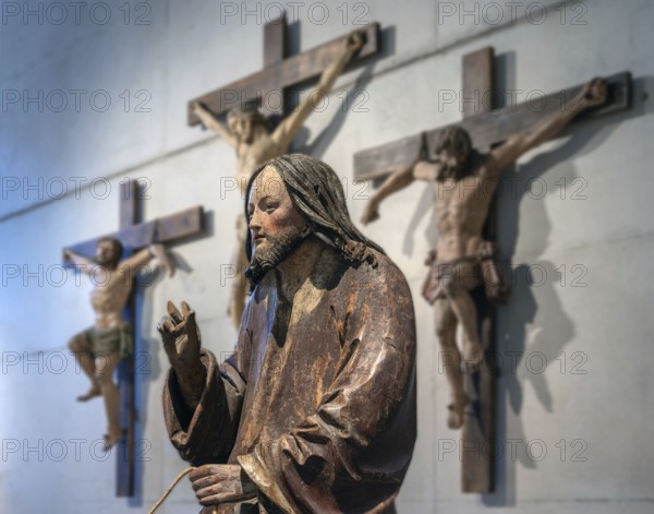 Palmesel, detail Chistus, wooden figure from around 1520, Diözesan Museum, Rottenburg,