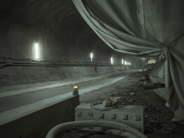 Tunnel section in construction lot H41 in the Sill Gorge, Brenner Base Tunnel, Tyrol, Austria,