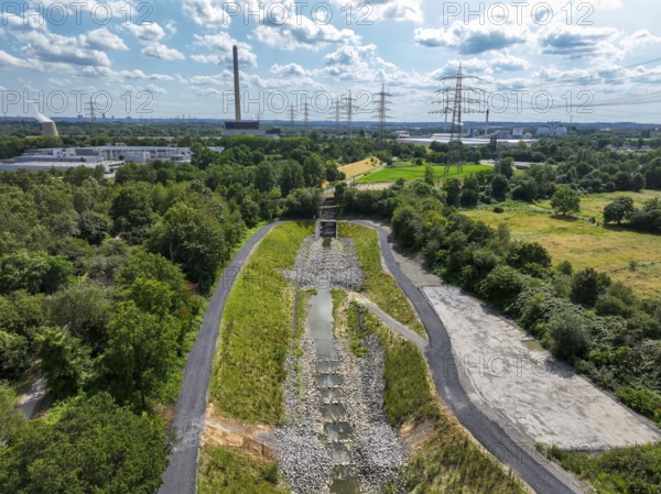 Bottrop, North Rhine-Westphalia, Germany, Renaturalised Boye, the tributary of the Emscher, was