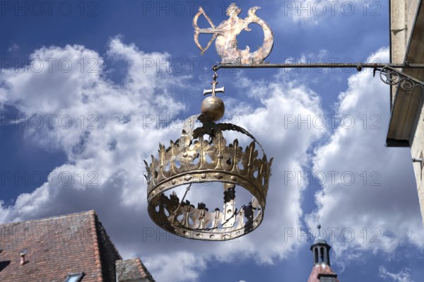 Nose sign of the Hotel Restaurant Krone, 15th century, Rosenstraße 10, Weißenburg, Middle