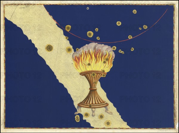 Astronomy. The celestial atlas, the Uranometria, Ptolemaic constellations, by Johann Bayer (1572 -