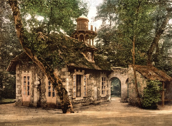 Petit Trianon, pleasure palace in the park of Versailles, farm buildings, Versailles, France, ca