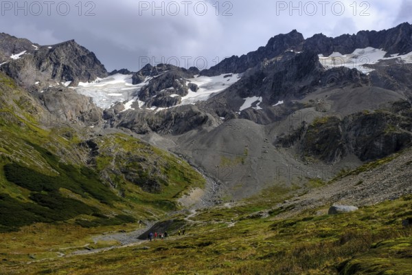 Ushuaia, Tierra del Fuego, Argentina, hiking trail to the Martial glacier on Cerro Martial,
