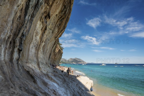 Rocky coast and beach, Cala Luna, Gulf of Orosei National Park, Parco Nazionale del Gennargentu e