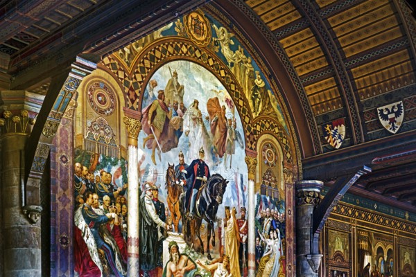 Central triptych with the Apotheosis of the Founding of the Empire by Hermann Wislicenus, mural,