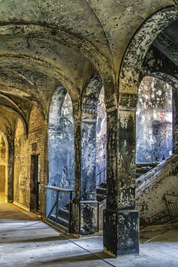 Interior view, former Alpine house on the historic site of the tuberculosis sanatorium in Beelitz,