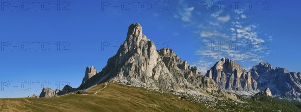 Nuvolau mountain above the Giau Pass (Passo di Giau), Colle Santa Lucia, Dolomites, Belluno, Italy,