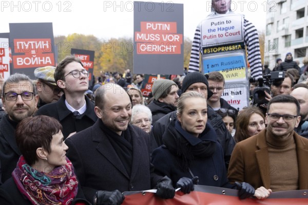 Berlin, Germany, 17 November 2024: Vladimir Kara-Mursa, Yulia Navalnaya and Ilya Yashin during an