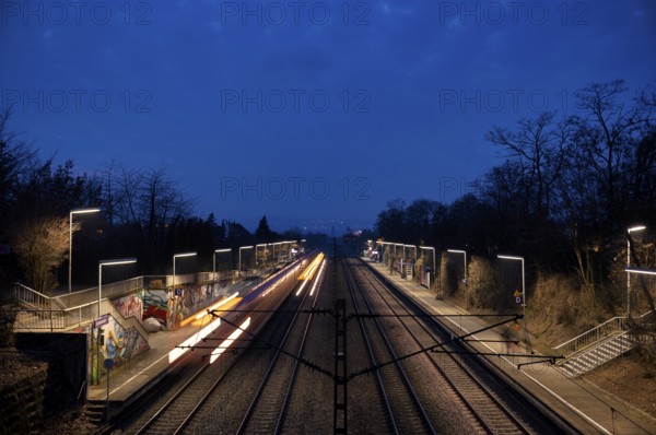 S-Bahn, public transport, train, passes through stop, station, platform, summer train, movement