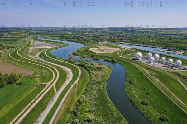 Haltern-Marl, North Rhine-Westphalia, Germany, Lippe, Flood protection in the