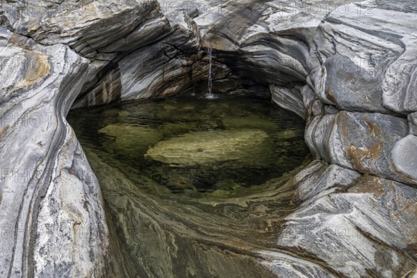 Rocks, rock structures, Verzasca River, near Lavertezzo, Verzasca Valley, Valle Verzasca, Canton