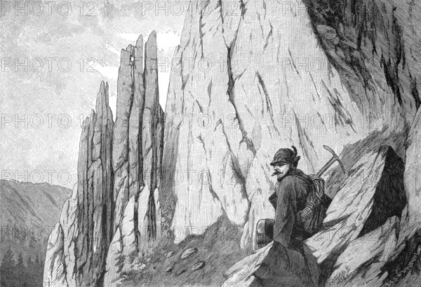 The ascent of the Totenkirchl, a 2190 m high mountain in the Wilder Kaiser in the Northern