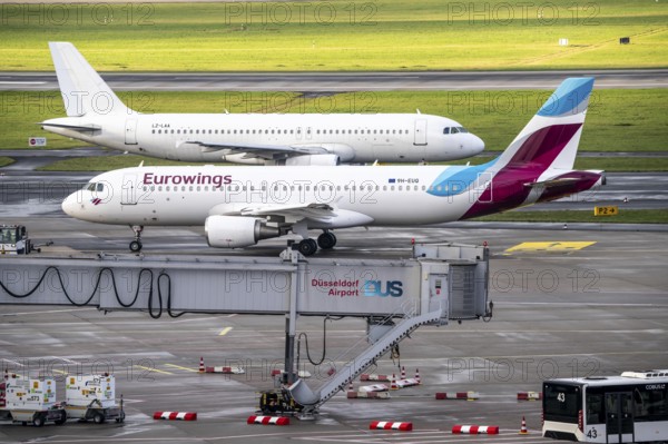 Düsseldorf Airport, Eurowings Airbus on the way to take-off, on the apron, European Air Charter
