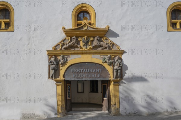 Entrance portal of today's Klösterle restaurant and town hall, former Franciscan monastery 1287,