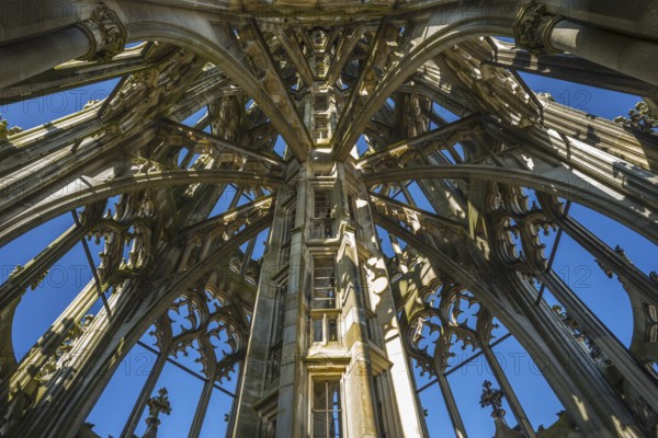 Spire from the inside, staircase to the viewing platform, Ulm Minster, Ulm, Baden-Württemberg,