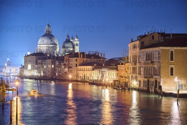 View on 'Canal Grande' at 'Ponte dell'Accademia' bridge to 'Basilica di Santa Maria della Salute'