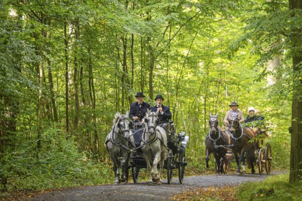 Presentation and route ride, all carriages in stylish tension, popular sporting event over approx.