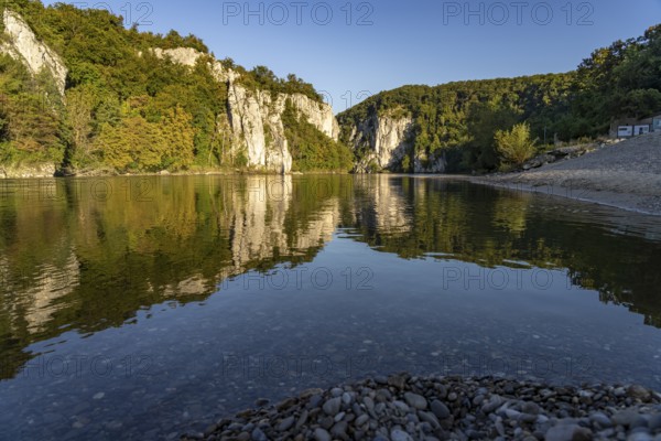 The Weltenburger Enge, Danube gorge near Weltenburg, Bavaria, Germany, Europe