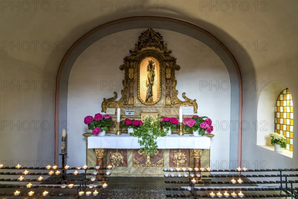 The Miraculous Black Madonna in the interior of the baroque Carmelite Church of St Joseph in