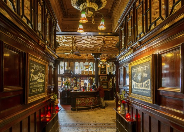 Grade 1 listed interior of the Philharmonic Dining Rooms public house, Hope Street, Liverpool,