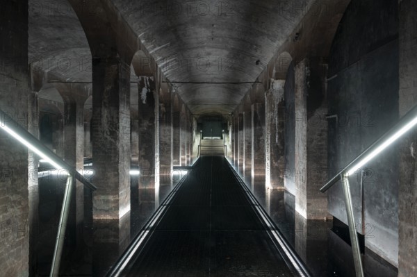 Illuminated underground water reservoir with brick vault, today Museum Cistern, Cisterns in