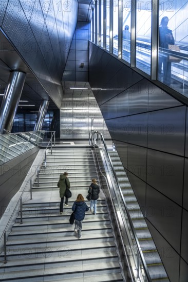 Modern underground station of the Wehrhahn line, Benrather Straße, 6 new stations, opened in 2016,