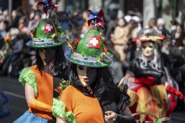 Participants dressed up as jesters from the guest canton of Schwyz, jesters' symposium of the