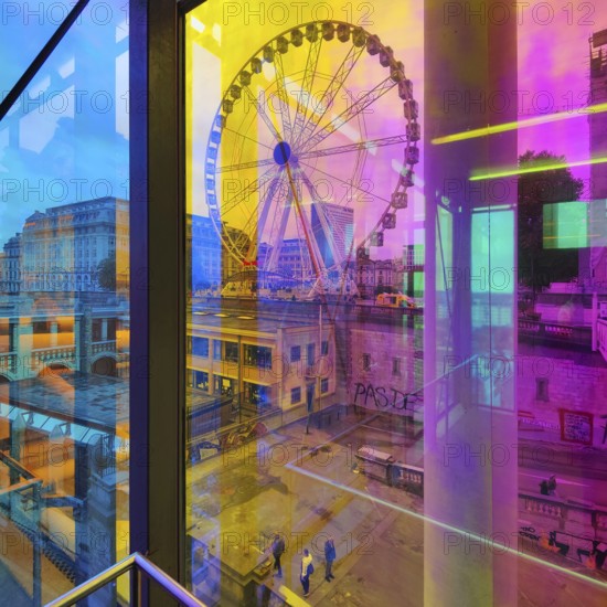 Marollescenece, art installation The Cube, coating of the windows with translucent dichroic films,