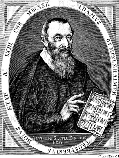 Composer and music theorist Adam Gumpelzhaimer (1559-1625) in 16222, composes polyphonic secular