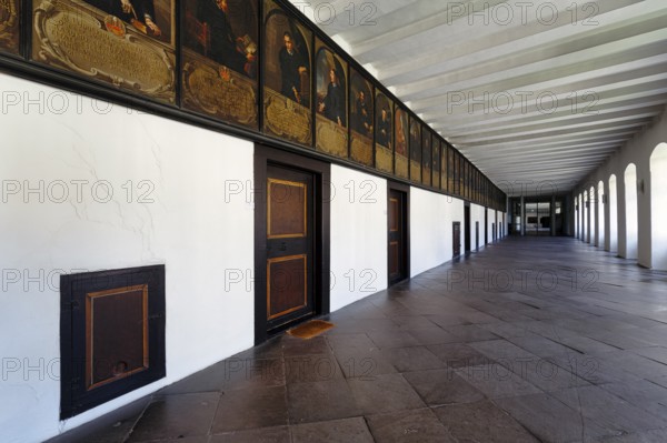 Gallery of the Abbots, wall painting, former Corvey Abbey and Castle, The Carolingian Westwork and
