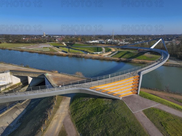 Castrop-Rauxel, North Rhine-Westphalia, Ruhr area, Germany - New construction of a bridge Sprung