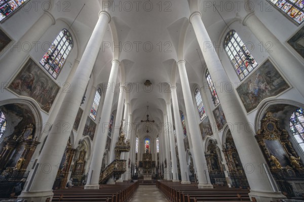 Interior of the Gothic hall church of St Jakob built around 1400, Pfarrplatz.11 A, Straubing, Lower