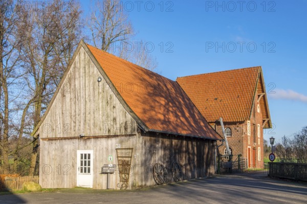 Düstermühle on the river Dinkel, watermill, Legden, district of Wehr, Münsterland, North