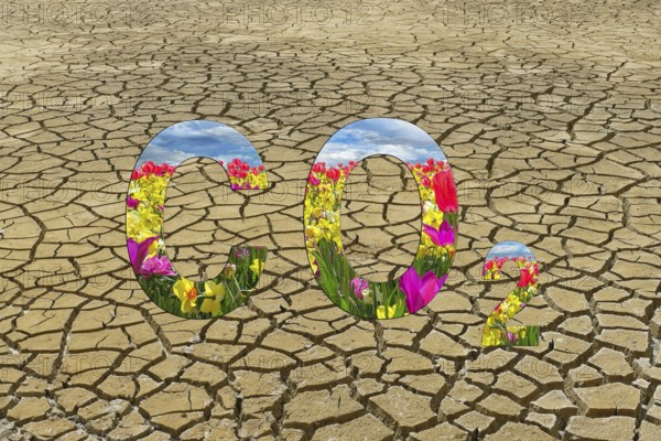 Symbolic image, carbon dioxide CO2, climate protection, climate change, world worth living in,