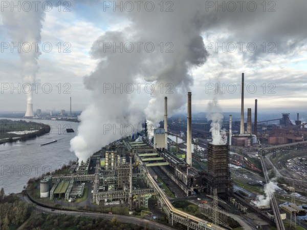 Duisburg, Ruhr area, North Rhine-Westphalia, Germany, ThyssenKrupp Steel Europe, steelworks with