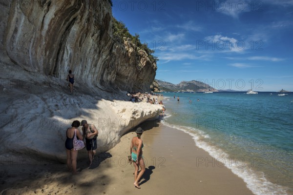 Rocky coast and beach, Cala Luna, Gulf of Orosei National Park, Parco Nazionale del Gennargentu e