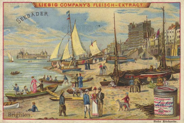 Picture series famous seaside resorts, Brighton in England, Liebig picture, digitally restored