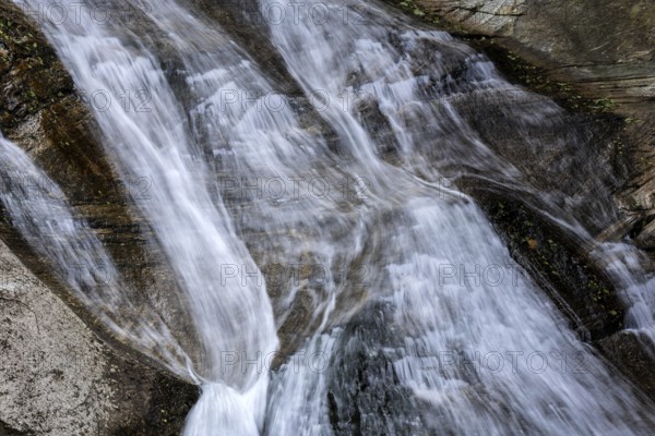 Waterfall near Sonogno, close-up, Verzasca Valley, Valle Verzasca, Canton Ticino, Switzerland,