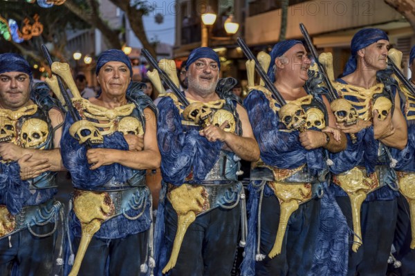 Parade, Moros y Cristianos, Moors and Christians, Dénia, Province of Valencia, Costa Blanca, Spain,